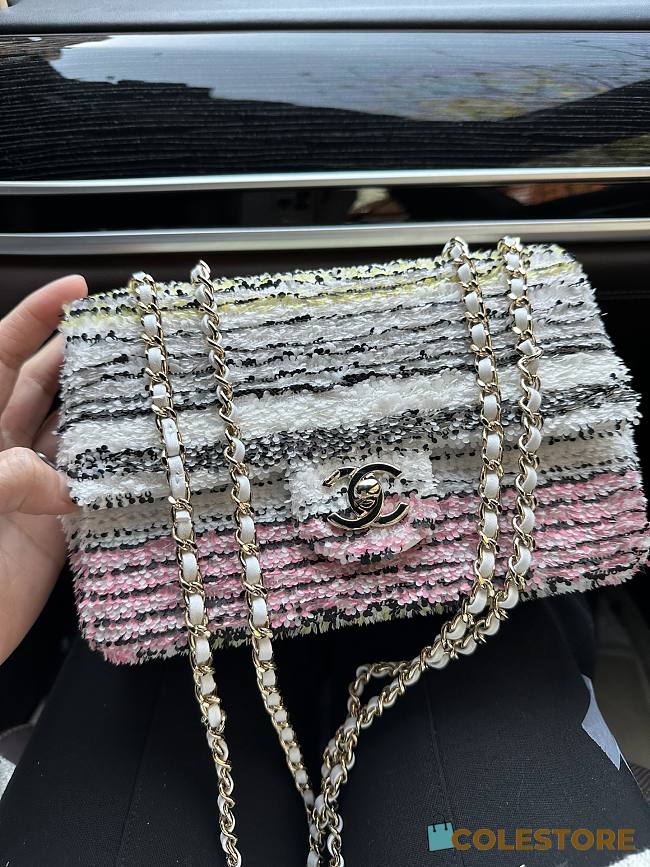 Colestore Chanel Small Flap Bag Sequins Gold Tone Metal  14 × 21 × 8 cm - 1