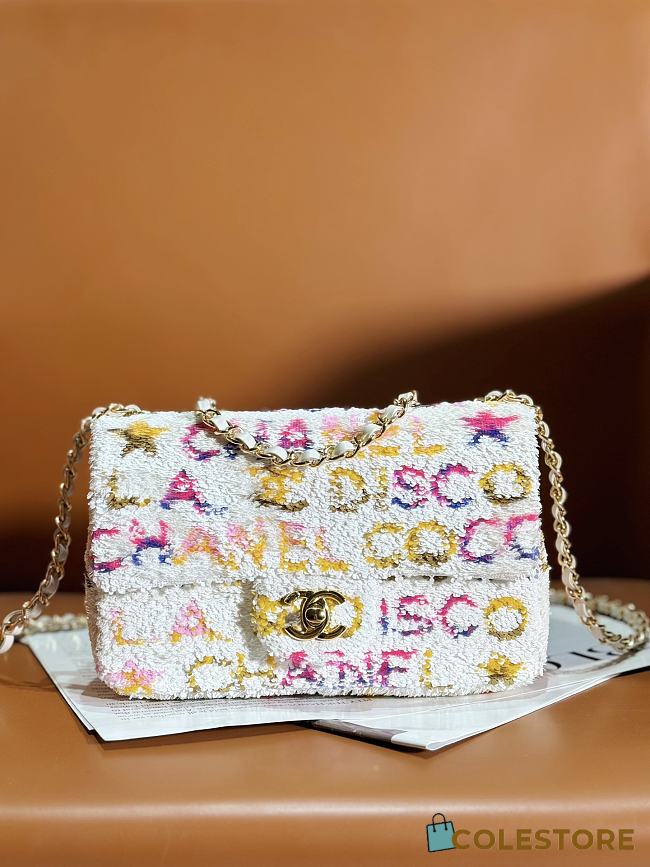 Chanel Sequins & Gold-Tone Metal White, Yellow, Pink & Blue - 1