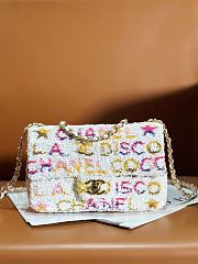 Chanel Sequins & Gold-Tone Metal White, Yellow, Pink & Blue - 1