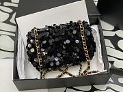 	 Colestore Chanel Black Sequin Bag Size 20cm - 2