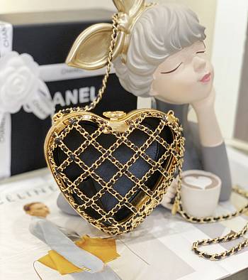 Colestore Chanel 23S Gold Cage Heart 12x11x3cm