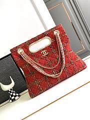 Colestore Chanel Tote Bag Tweed Red - 1
