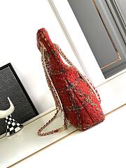Colestore Chanel Tote Bag Tweed Red - 5