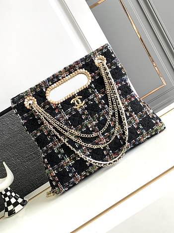 	 Colestore Chanel Tote Bag Tweed Black