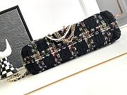 Chanel Large Flap Bag Top Handle Tweed Black - 2