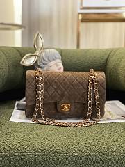 Colestore Chanel CF Medium Brown Velvet Gold Hardware Bag - 2