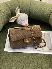 Colestore Chanel CF Medium Brown Velvet Gold Hardware Bag - 3