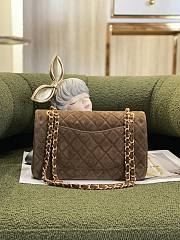 Colestore Chanel CF Medium Brown Velvet Gold Hardware Bag - 4