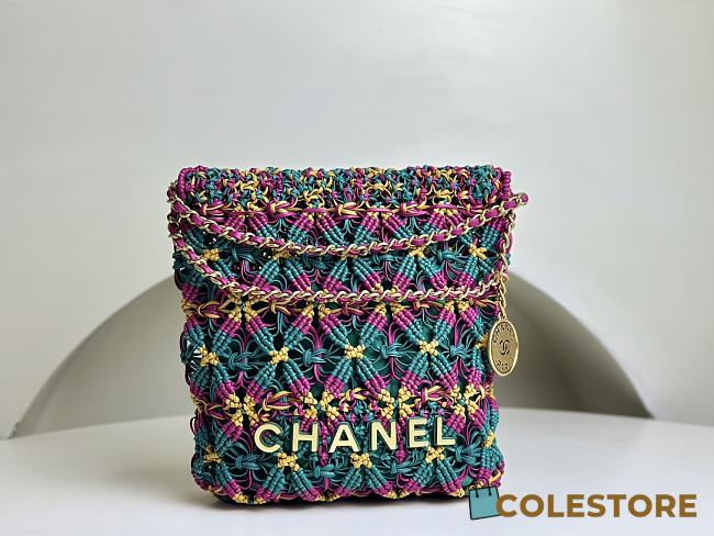 Colestore Chanel 22 Mini Handbag Pink Size 20x19x6cm - 1