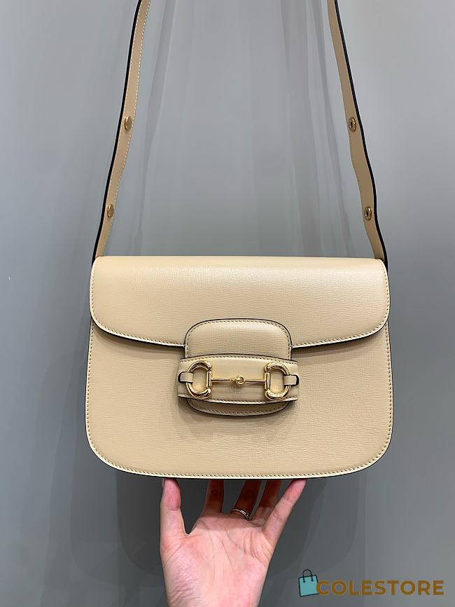 	 Colestore Gucci Horsebit 1955 Shoulder Bag Womens Beige - 1