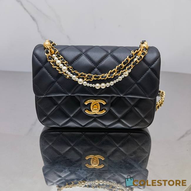 	 Colestore Chanel 24P Pearl Black Size 14.5*19.5*7.5cm - 1