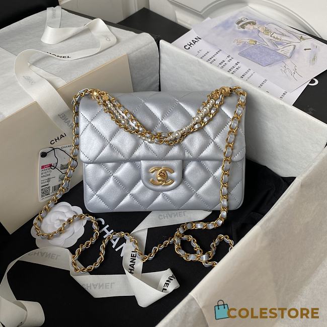 	 Colestore Chanel 24P Pearl Grey Size 14.5*19.5*7.5cm - 1