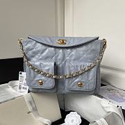	 Colestore Chanel Hobo Calfskin Grey 21.5×30×5cm - 1