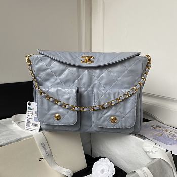 	 Colestore Chanel Hobo Calfskin Grey 21.5×30×5cm