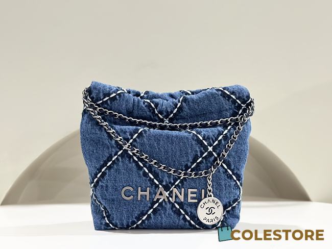 Colestore Chanel 22 Mini Bag Denim Size 20x19x6cm  - 1