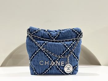 Colestore Chanel 22 Mini Bag Denim Size 20x19x6cm 