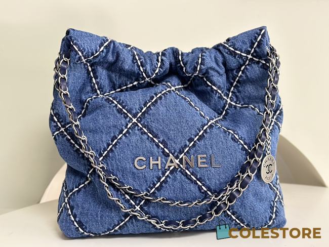 	 Colestore Chanel 22 Bag Denim Size 35x37x7cm - 1