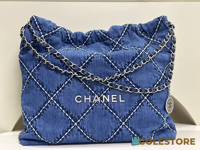 	 Colestore Chanel 22 Bag Denim Size 39x42x8cm - 1