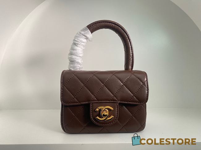 Colestore Chanel Vintage Mini Brown Bag Size 18cm - 1