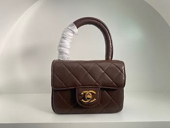 Colestore Chanel Vintage Mini Brown Bag Size 18cm