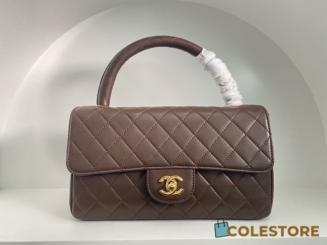 	 Colestore Chanel Vintage Brown Bag Size 25cm - 1