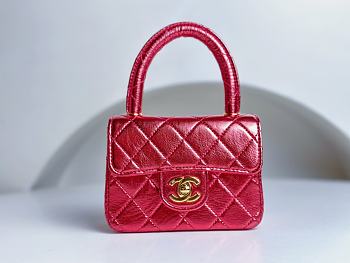 	 Colestore Chanel Vintage Mini Red Bag Size 18cm