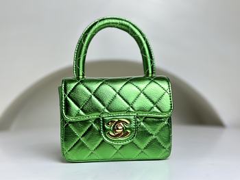 	 Colestore Chanel Vintage Mini Green Bag Size 18cm