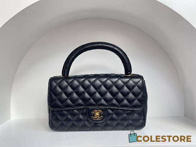 	 Colestore Chanel Vintage Black Bag Size 25cm - 1