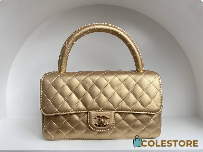 	 Colestore Chanel Vintage Gold Bag Size 25cm - 1