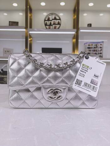 	 Colestore Chanel CF Classic Silver Calfskin Size 13.5×20×6.5cm
