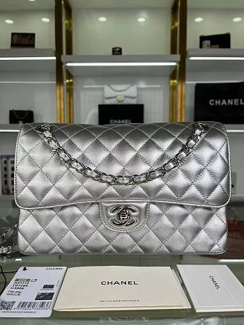 	 Colestore Chanel CF Classic Silver Calfskin Size 15.5×25.5×6.5cm