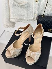 Colestore Chanel Sandals In Suede Beige 10.5cm  - 3