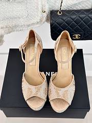 Colestore Chanel Sandals In Suede Beige 10.5cm  - 2