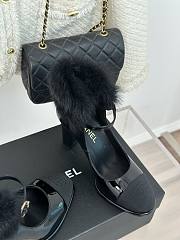 Colestore Chanel Patent Shearling Lambskin Mary Jane Pumps - 4