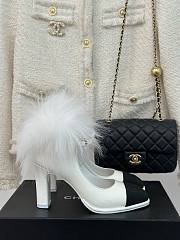 	 Colestore Chanel Patent Shearling Lambskin Mary Jane Pumps White  - 3