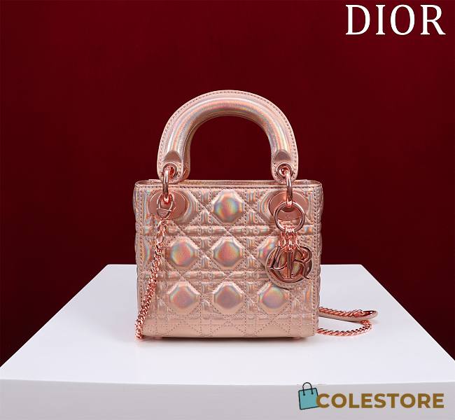 Colestore Lady Dior Patent Pink Size 17*15*7cm - 1