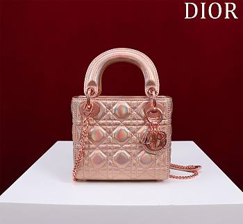 Colestore Lady Dior Patent Pink Size 17*15*7cm
