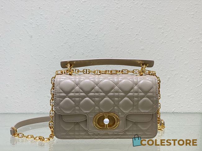 	 Colestore Dior Jolie Powder Beige Cannage Calfskin 22 x 14 x 8cm - 1