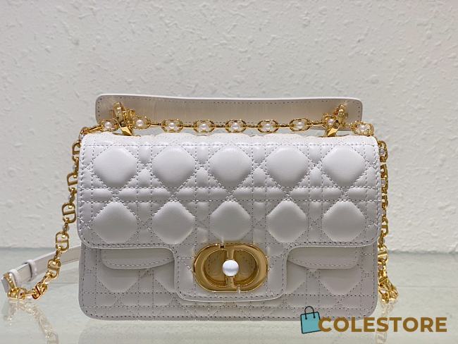 	 Colestore Dior Jolie Powder White Cannage Calfskin 22 x 14 x 8cm - 1