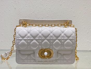 	 Colestore Dior Jolie Powder White Cannage Calfskin 22 x 14 x 8cm