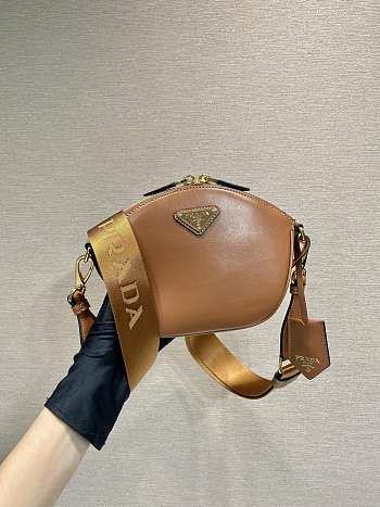 	 Colestore Prada Leather Mini shoulder bag Brown 18x15x8cm