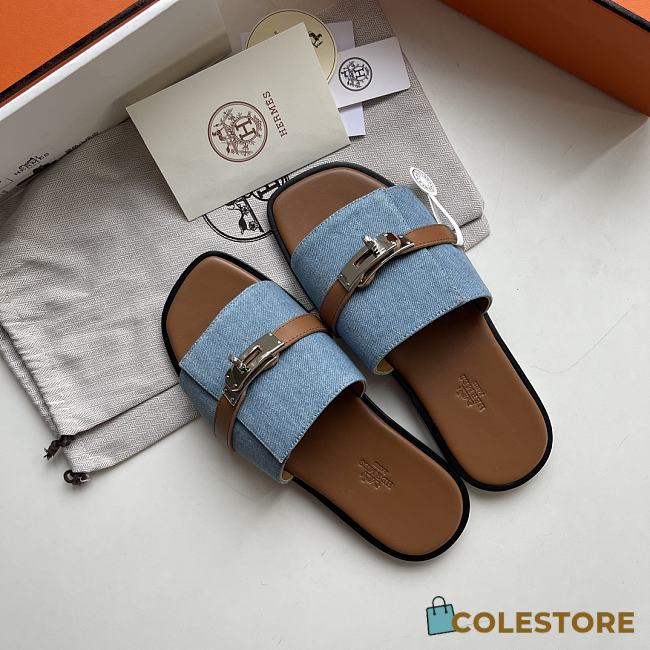 Colestore Hermes Slipper Denim Men Size 38-44  - 1