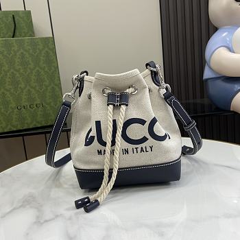 	 Colestore Small Shoulder Bag With Gucci Print Blue 
