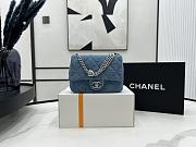 Colestore Chanel Mini Flap Bag Denim & Silver-Tone 14*20*8cm - 1