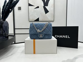 Colestore Chanel Mini Flap Bag Denim & Silver-Tone  
