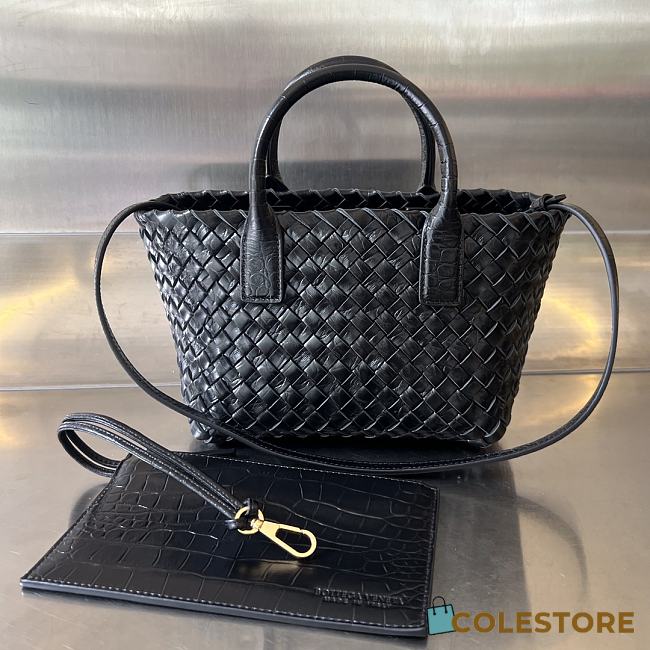 Colestore Bottega Veneta Mini Cabat Black 20x15x12cm - 1