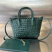 	 Colestore Bottega Veneta Mini Cabat Green 20x15x12cm - 1