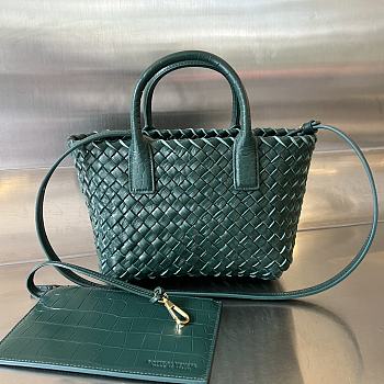 	 Colestore Bottega Veneta Mini Cabat Green 20x15x12cm