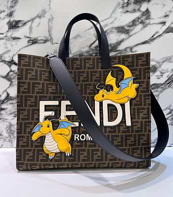 	 Colestore FD Shopper  POKÉMON brown FF fabric bag 41x19x35
