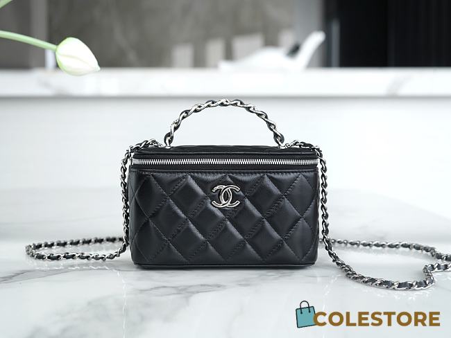 Colestore Chanel 23K Vanity Chain Shoulder Bag Black 9.5*17*8cm - 1